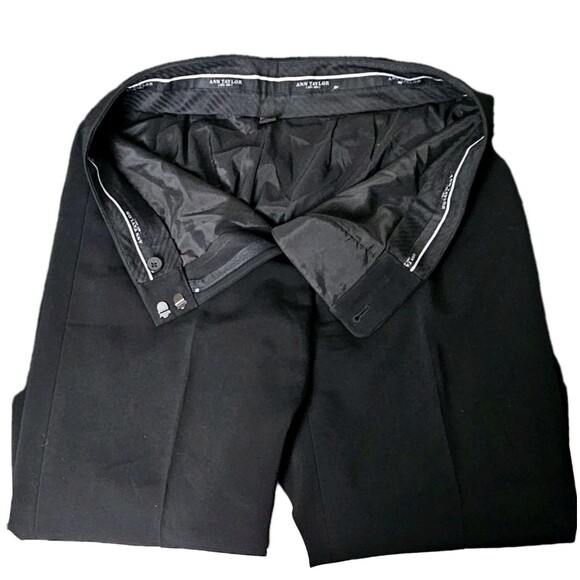 ANN TAYLOR Lined Dress Slacks Flat Front 4-Pocket Hook Closure Sz 4/32 Blk NWOT! - Picture 12 of 16